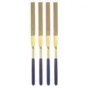 4.5mm x 180mm Titanium Coated Flat Type Diamond Needle Files Tools 4pcs