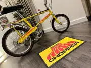 Yellow Raleigh Chopper Bike Floor Mat Garage Workshop Mancave