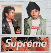 Supreme Stickers Set of 3 Andres Serrano Nasty Nas Michael Jackson Box Logo B&S