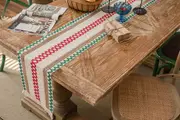 Cotton Linen Woven Fringed Washable Table Runner Kitchen Dinning Tabletop Decor-Style 2