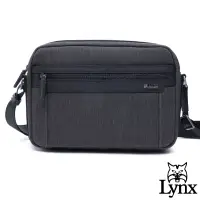 在飛比找博客來優惠-Lynx - 美國山貓進口牛皮mix防潑水質男多層收納側背包