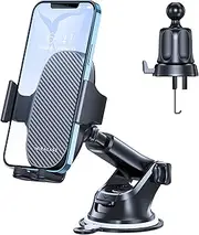 Military-Grade Universal Cell Phone Holder for Car,[Ultra-Stable& Strong Suction] Hands Free Dashboard Windshield Air Vent Car Phone Holder Mount Fit for All…