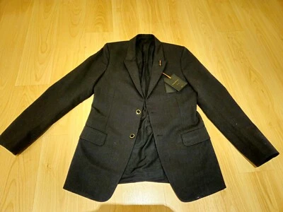 BNWT Ermenegildo Zegna Couture Mens Suit Jacket It48 38R Small Medium Wool Black