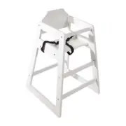 Bolero Wooden High Chair Antique White Finish - Cafe Bar Stools (DL833) - DL833