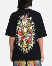 [ED HARDY] Ed Hardy Mermaid T-shirt Black - Size L L Black
