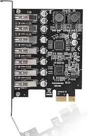 PCIE to USB 3.2 GEN1 7 Port Expansion Card, PCI Express USB Add in Card, Internal USB 3.2 GEN1 7 Port Front Expansion Card for Win XP Win 7 Win 8 Win 10 Win 11 Linux