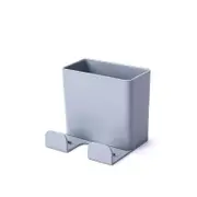 3 pcs Multi-function Mobile Phone Charging Plug Holder Wall Mounted Set-Top-Box Remote Control Parts Storage Box Paste Type TV Air Conditioner Remote Control Box GRAY COLOR