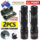 2x 1200000lm LED Flashlight USB Rechargeable Super Bright Torch Lamp Light