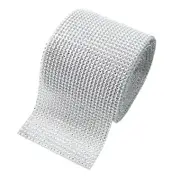 9m Diamante Diamond Ribbon Crystal Silver Rhinestone Mesh Wrap Wedding Party