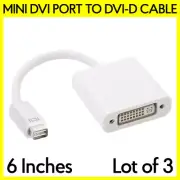 3PCS Mini DVI to DVI Adapter Monitor Cable Connector Converter for MacBook iMac
