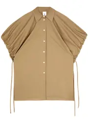 Foemina Parker Drawstring Cotton-poplin Shirt - Camel - L/XL L/XL