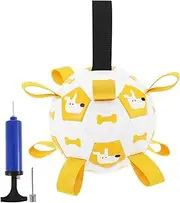 Dog Toy Soccer Ball with Straps - 6 Inch Interactive Dog Toy, Balls Outdoor Dog Fetch Toy, Dog Tug Toy, Reusable Dog Tug Toy Puppy Ball for Dogs Puppy Playing