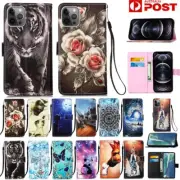 For iPhone 15 14 13 12 11 Plus Pro Max XR SE 8 7 Case Leather Wallet Flip Cover