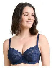 [Sans Complexe] Ariane Full Cup Underwire Lace Bra in Marine Blue