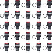 25 Pcs Momentary Push Button Switch, Self Locking Push Button Switch, 16mm Push Button Switch, 12V Square Push Button Switch with Light Set Kit (Red)