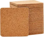 50Pieces Self-Adhesive Cork Coasters - 95x95x1.5mm - Premium Square Drink Mats for Table Protection - Easy to Stick and Durable