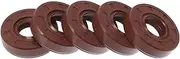 X AUTOHAUX Universal Oil Seal TC Double Lip W Steel Spring Seal Ring Rotary Shaft Seal 17x40x10mm High Pressure FKM Rubber Brown 5 Pcs