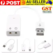 USB to 3D Audio Sound Card External Adapter Virtual 7.1 Channel Mic Headphone AU