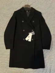 Uniqlo +J Women’s Black Wool Double Face Double Breasted Coat sz XXS