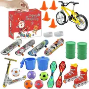 Finger Skateboards Advent Calendar,christmas Countdown Mini Finger Toys Set With Bikes Ice Skates