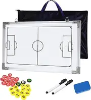 Joyeee Soccer Whiteboard, Waterproof Double-Sided Football Coaches Board Large, Design Full-Court & Half-Court Futsal Ball Dry Erase Clipboard, Soccer Stuff for Soccer Training, 43 x 30 CM
