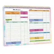 Monthly Budget Planner Coil-binding Planner Double-side Use Money Saving Planner