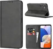 Cavor for Samsung Galaxy A14 5G Case Cowhide Pattern PU Leather Cases Flip Magnetic Kickstand Book Wallet Cover Phone Case with Card Slots(6.6") -Black
