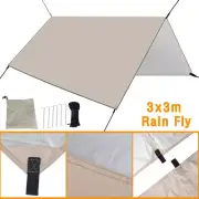 3m x 3m Camping Tent Hammock Tarp Lightweight Rain Fly Cover Waterproof Shelter