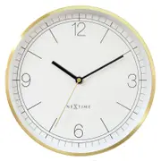 NeXtime Bolero Silent Wall Clock White Dial 25x25x4.5cm Gold Metal Case