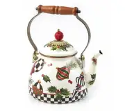 Mackenzie- Childs 2-Quart Enamel Tea Kettle in Deck the Halls