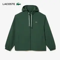 在飛比找momo購物網優惠-【LACOSTE】男裝-短版可拆兜帽夾克(深綠色)