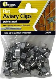 Stainless Steel Flat Aviary Clips (Pack of 200)