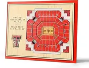 YouTheFan NCAA Texas Tech Red Raiders BB 5-Layer StadiumViews 3D Wall Art - United Supermarkets Arena