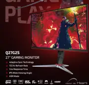 AOC 27' IPS QHD 155Hz, 1ms, 2560 x 1440, 350 cd/m2, G-Sync Compatible, HDR Mode,