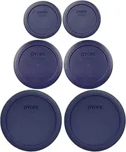 [Pyrex] (2) 7202-PC 1 Cup (2) 7200-PC 2 Cup (2) 7201-PC 4 Cup Blue Replacement Lids