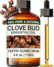 Kukka Clove Oil for Teeth and Gums - 118ml - 100% Pure Natural Clove Essential Oil - Steam distilled from Flower Buds for Potency - A Perfect Solution for Oral Care, Hair, Diffuser & DIY Soap Making