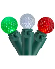 Northlight 50 Count Red Green And White LED G12 Berry Christmas Lights 15.9ft Green Wire