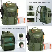 Fishing Bag Tackle Waterproof Storage 40L Backpack Rod Holder Gear Tackle Boxes