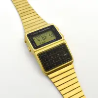 在飛比找momo購物網優惠-【CASIO 卡西歐】CASIO手錶 金色復古計算機電子錶(