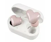 Wireless Bluetooth Heart Style Earphones - Pink