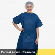 Blue patient Isolation gown, 45gsm SMS, soft and comfort, MEDIUM 100pc/bag
