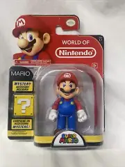Mario w/? Block 4” Figure - World of Nintendo (Super Mario Series) New 10056