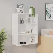 High Gloss White Hanging Wall Cabinet, Kitchen Buffet, Storage, Sideboard, Cabinets for Dining Room, Modern Furniture - 69.5x32.5x90 cm