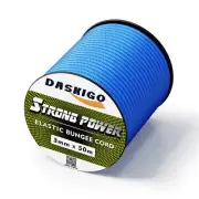 Elastic Bungee Shock Cord 3-8mm Light Blue 1/8'' x 164FT