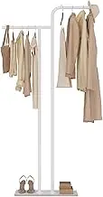 GUOHNHE Coat Hanger Stand, Modern Garment Rack with Rock Slab Base, Heavy-duty Metal Clothes Tree for Boutiques, Hallway, Entryway, 180 cm High, White, GYJ201W