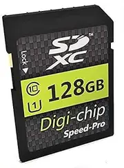 Digi Chip 128GB SDXC Class 10 Memory Card For Canon EOS 90D, M6 II, 850D, R5, R6, M200, R3, M50 Mark II