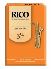Rico Baritone Saxophone Reeds, Strength 3.5, 10-pack
