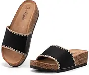 [JOMIX] Women's Mules - Summer Sandals Comfortable Cork Beach Sandals Thick Slides Swimming Pool Beach Pool Shoes