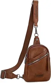 [Wrangler] Crossbody Sling Bags for Women Cross Body Purse with Detachable Strap, H-brown