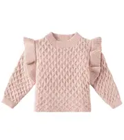 [Rylee + Cru] Rylee + Cru Baby La Reina ruffled sweater M 3-6 pink